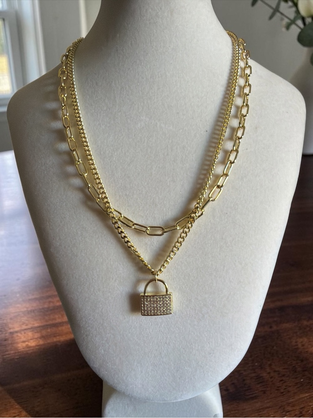 Gold Layered Padlock Necklace